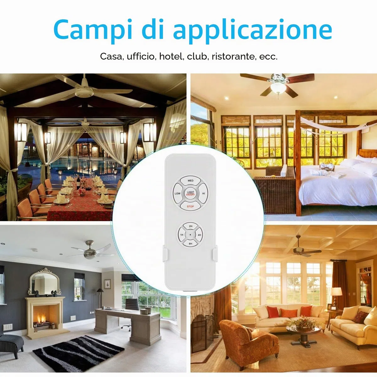 Kit di Telecomando Universale per Ventilatore da Soffitto, 220V Wireless Ventilatore Lampada Telecomando Kit, con 3 Impostazioni di velocità e Controllo della Luce, per Casa, Ufficio, Hotel