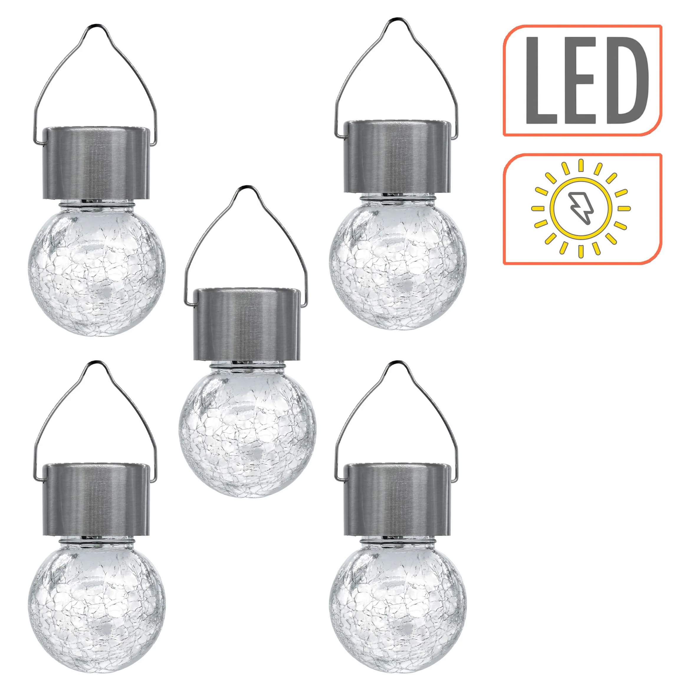 Spetebo 5 lampade a LED a energia solare, da giardino, da giardino