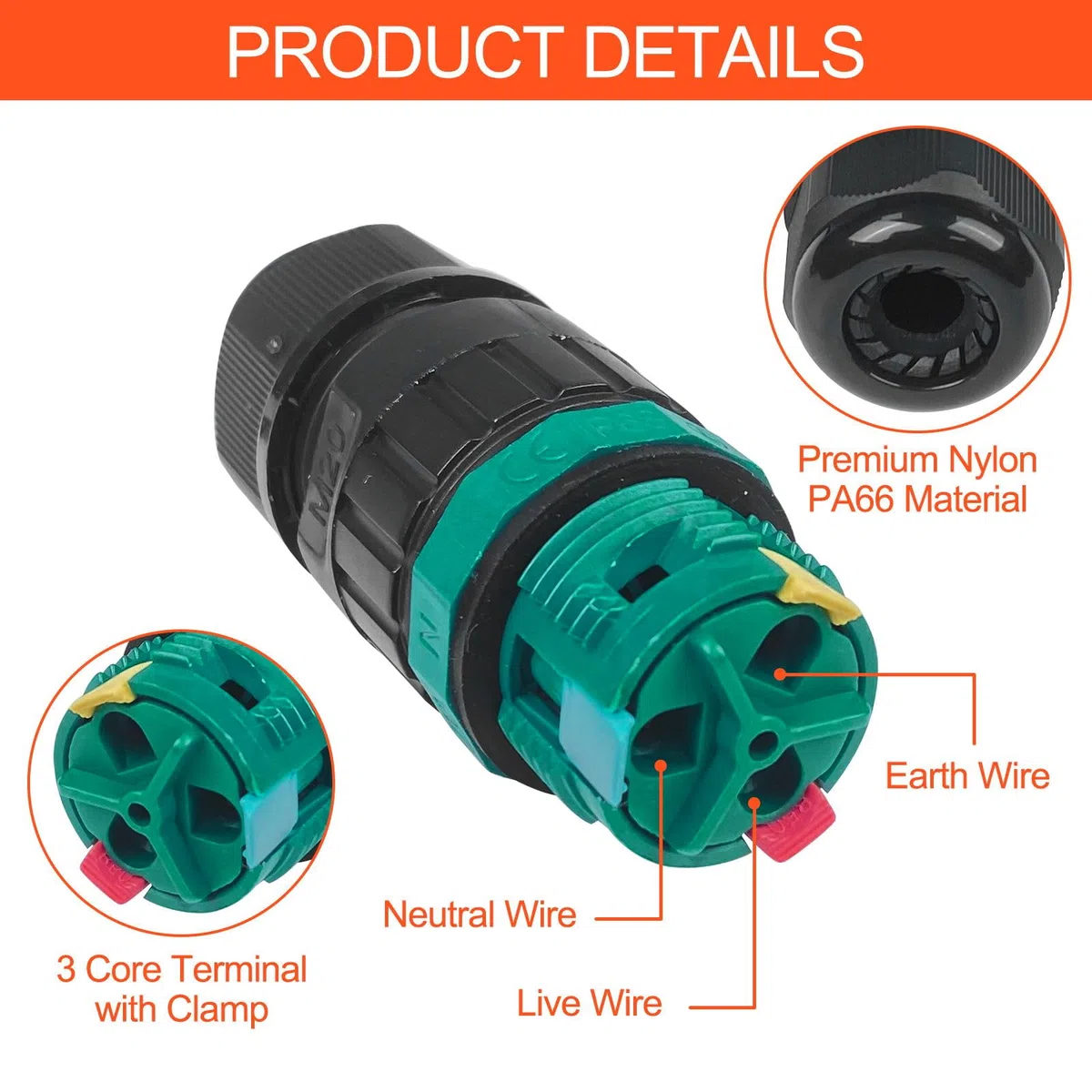 Fousenuk 4 Pezzi Connettori Elettrici Impermeabili, Connettore Stagno, Scatola di Giunzione, Manicotto di Collegamento Cavo, Cassetta Derivazione Stagna per Diametro Cavo 5-9 MM, 9-12MM