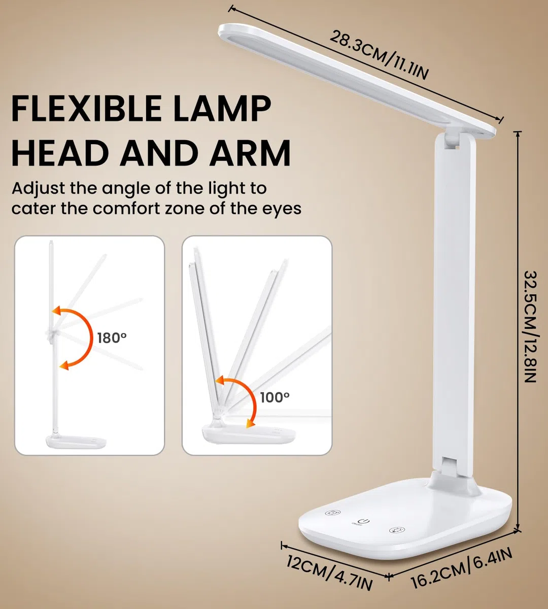 Lampada da Scrivania,5 Colore Lampada da Scrivania con Filo,Timer/Dimmer Infinito/Tocca Controllo,Lampada da Tavolo con Porta 5V/1A,Lampada Scrivania LED per PC,Studiare,Lettura,Disegno,DIY