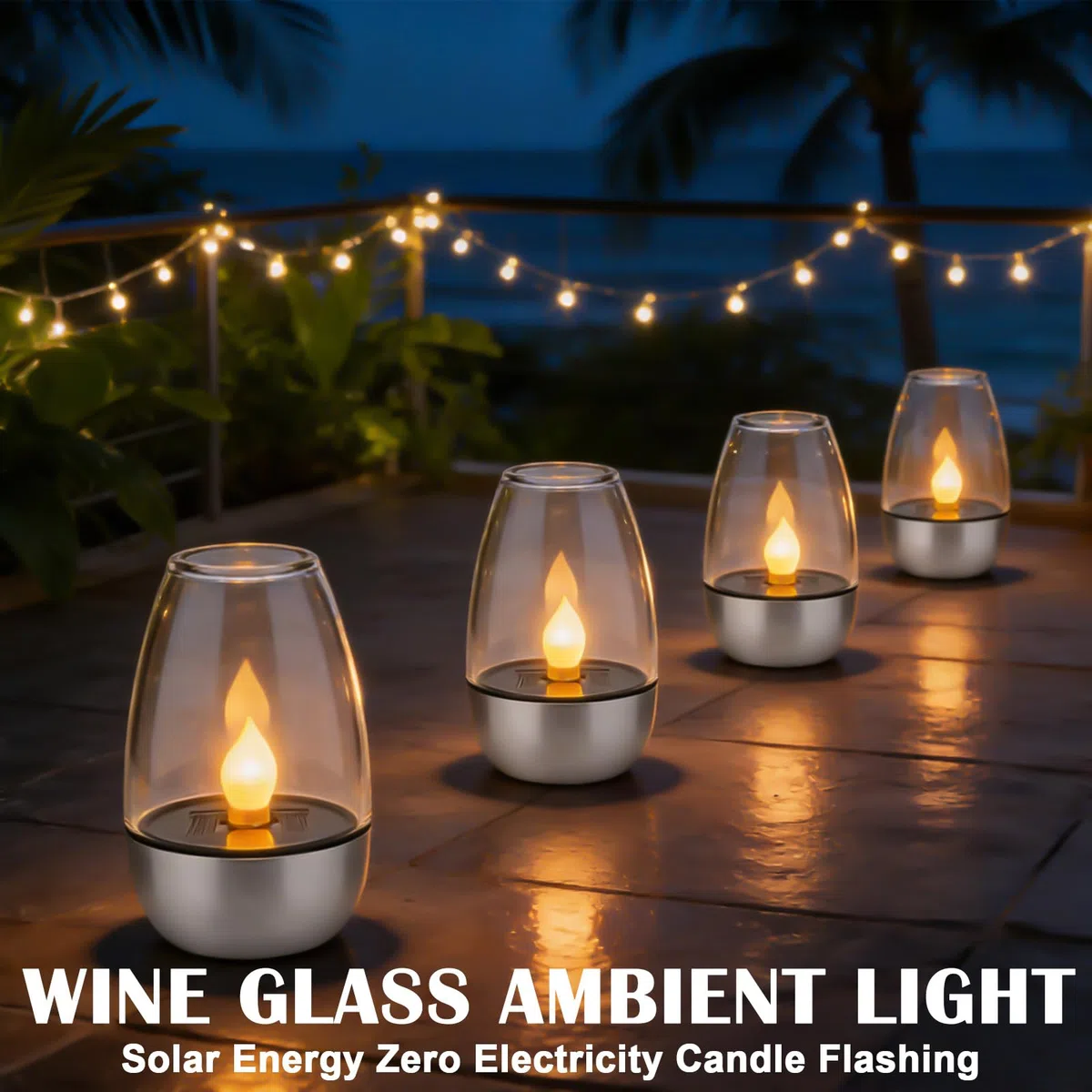 6 candele a LED a energia solare, per esterni, con fiamma a candela, per esterni, resistenti alle intemperie, per giardino, terrazza, balcone, decorazione, bianco caldo