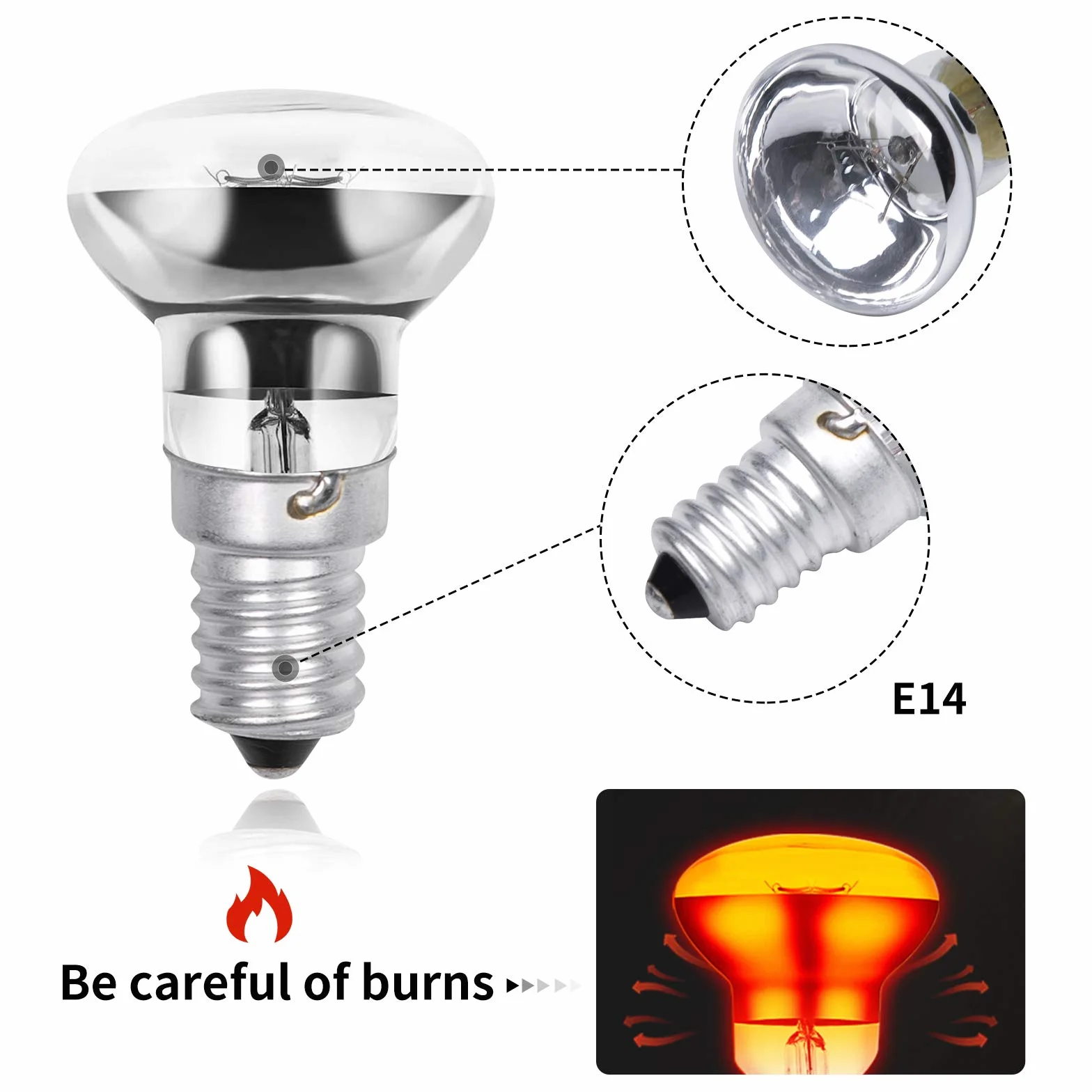 Luxvista 30W R39 E14 Lampadina Riflettore Dimmbar per Lampada Lava Lampadine E14 SES Piccola Vite Edison Lampadine Riscaldanti per Lampada Lava, Bianco Caldo 2700K (2-Pack)