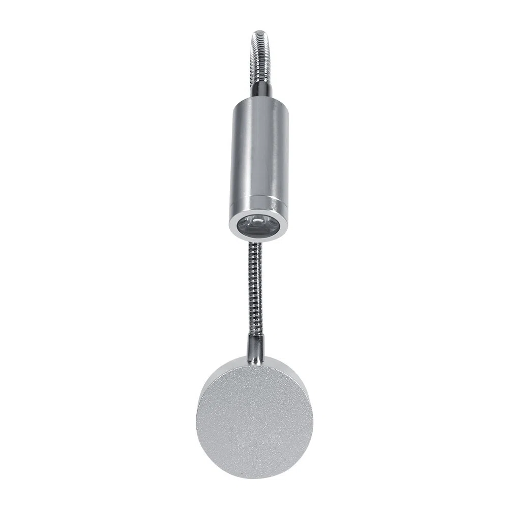 Lampada da Parete LED Regolabile con Collo di Cigno, 1W/3W Luce Calda 3000K, Lampada da Lettura Senza Fili a Batteria per Camera da Letto, Soggiorno, Ufficio, Argento