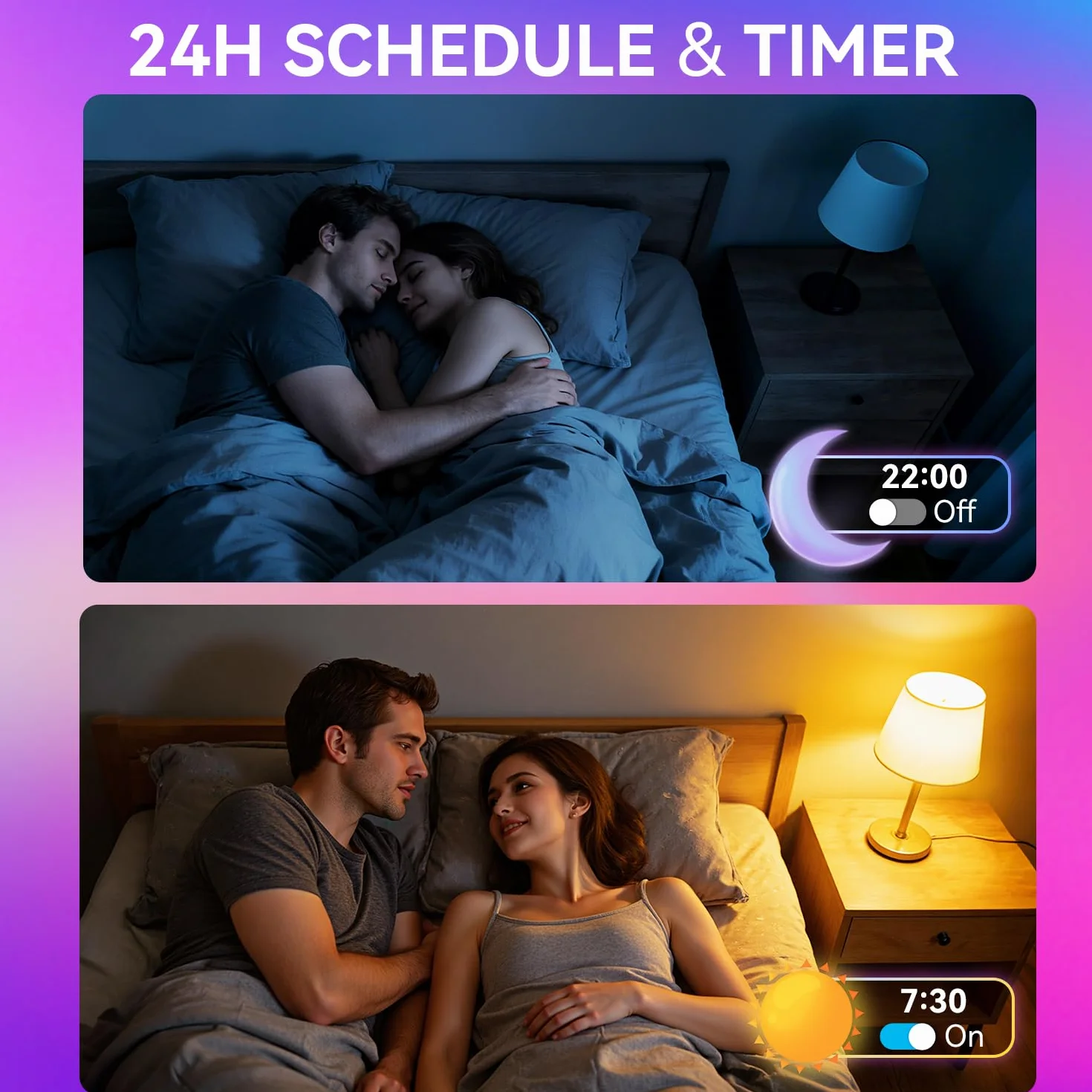 Auxmir Lampadina Alexa E27 Intelligente, Lampadine Smart LED Dimmerabile Multicolore RGB e 100+ Modalità, 10W 800 LM Compatibile con App, Alexa e Google Home, Controllo Remoto, 2 Pezzi