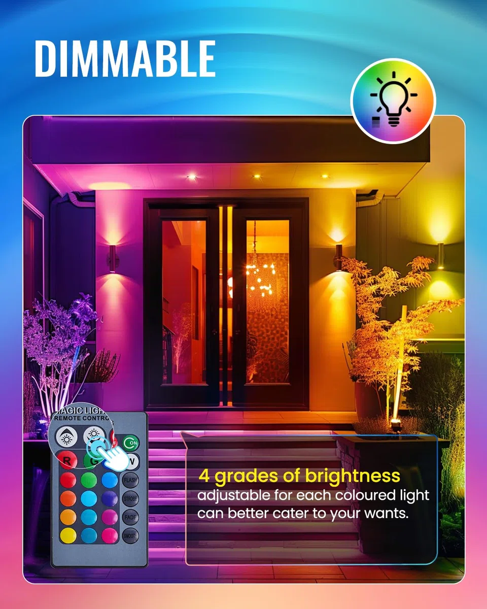 GU10 Lampadina LED Colorate Cambia, MR11 RGB Lampadina Dimmerabili 2W, Equivalente 20W, Luci Spot LED con Telecomando, RGB+Bianco Freddo 6000K, per Lampada a Binario, Plafoniera da Incasso