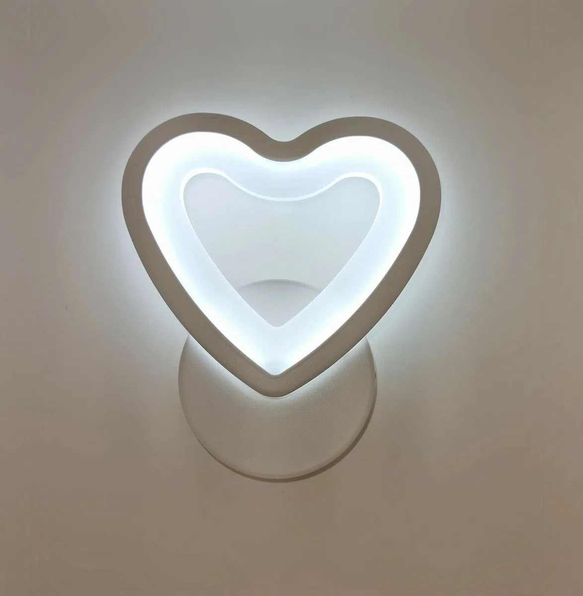 TOT ELECTRIC Applique led da parete cuore bianco lampada muro moderno luce per cameretta da letto (Luce Fredda)