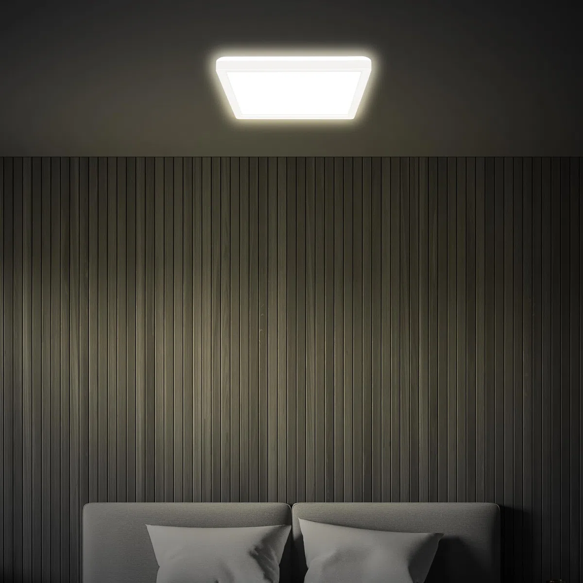 Briloner - Lampada da soffitto a LED, luce indiretta, design piatto e moderno, luce bianca neutra 4000K, lampadario da soggiorno, plafoniera da cucina, 24x24x3 cm, colore bianco opaco