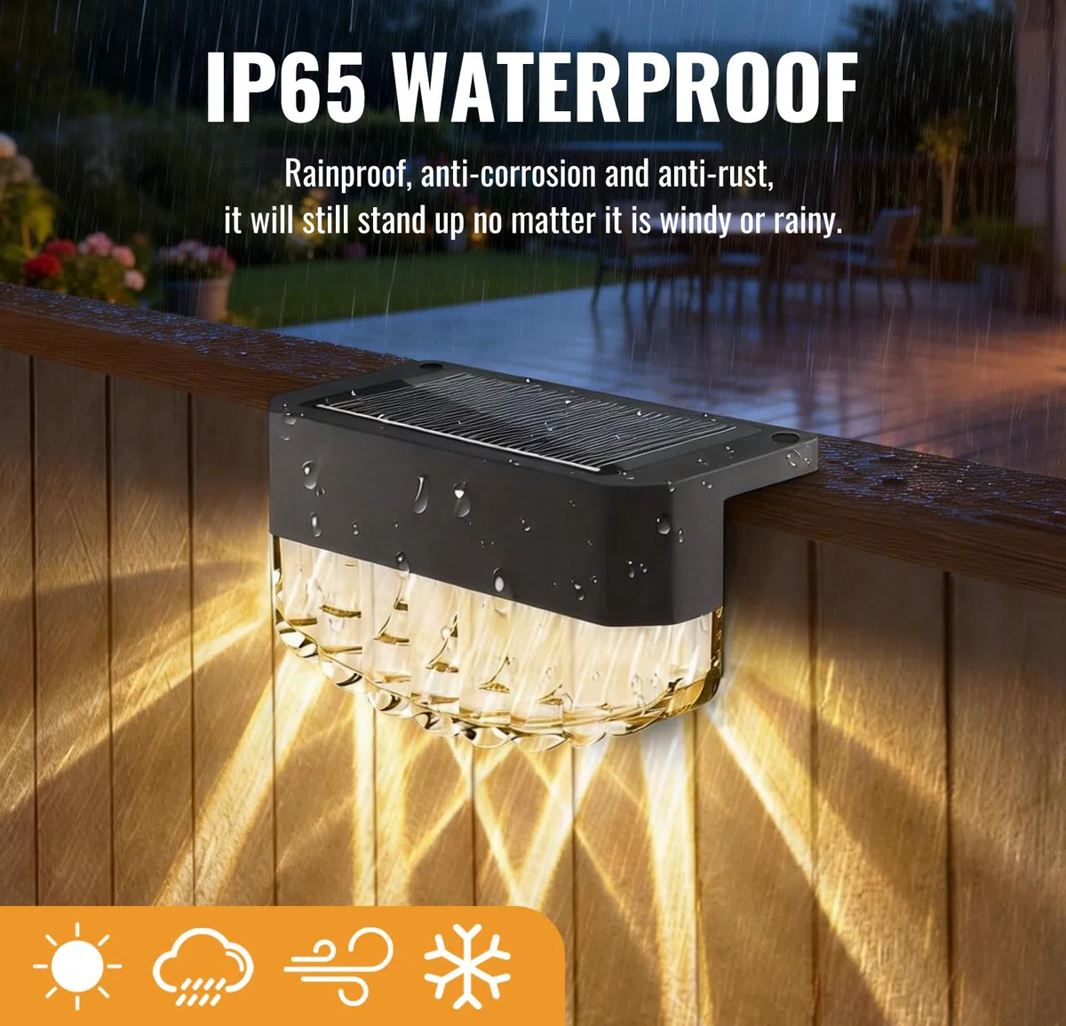 Lampada Solare Parete per Esterni,Confezione da 6 Luci Solari LED Impermeabili IP65 per Uso Esterno, Lampade Solari Bianche Calde Esterni,Decorazione del Terrazze, Balconi, Recinzioni, Giardino