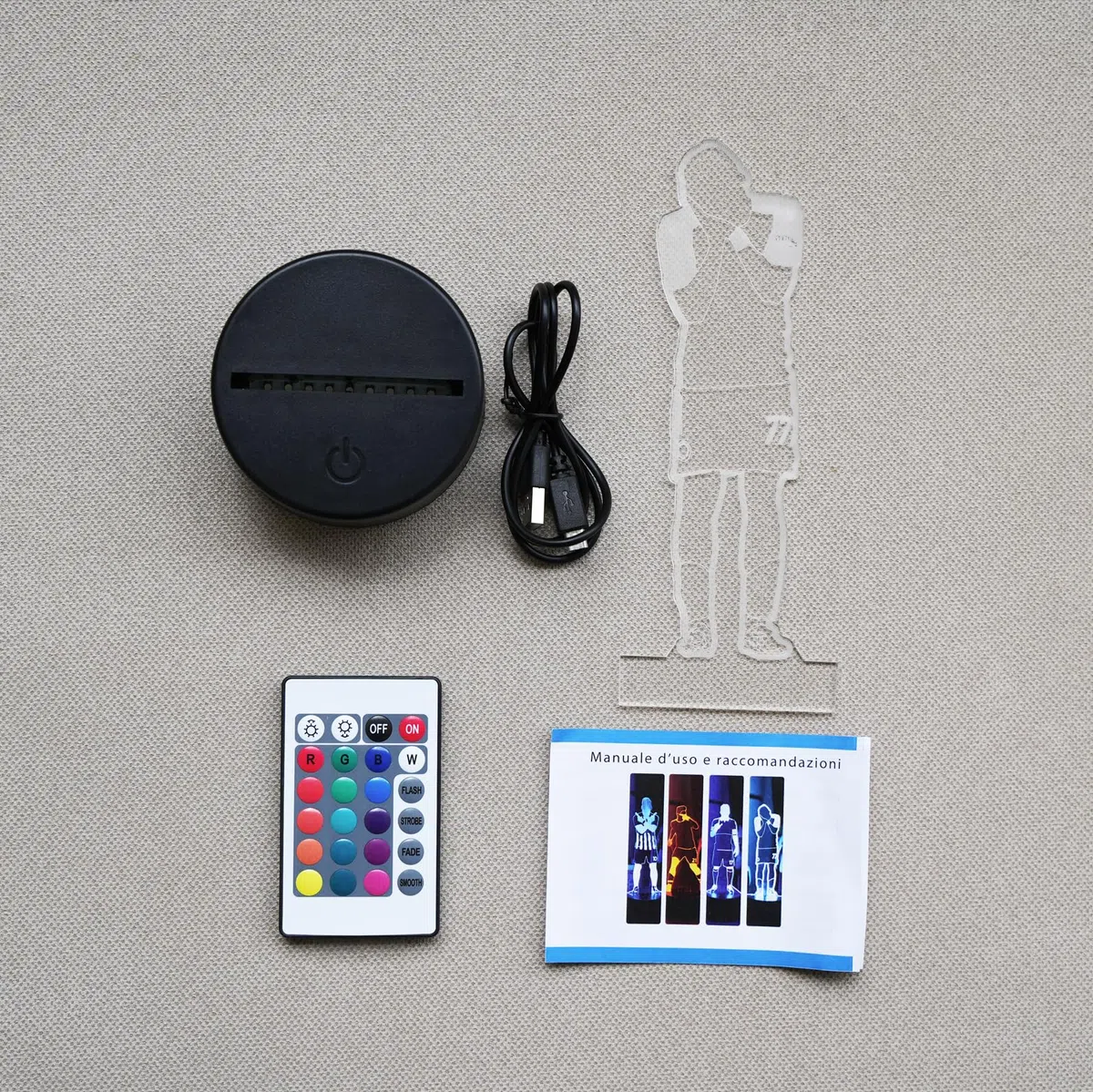 MusicLED - Luce 3D dream luce notturna MICHAEL JACKSON lampada USB e batteria con telecomando 7 colori e 5 modalità gadget idea regalo fan di Jackson (Michael Jackson)
