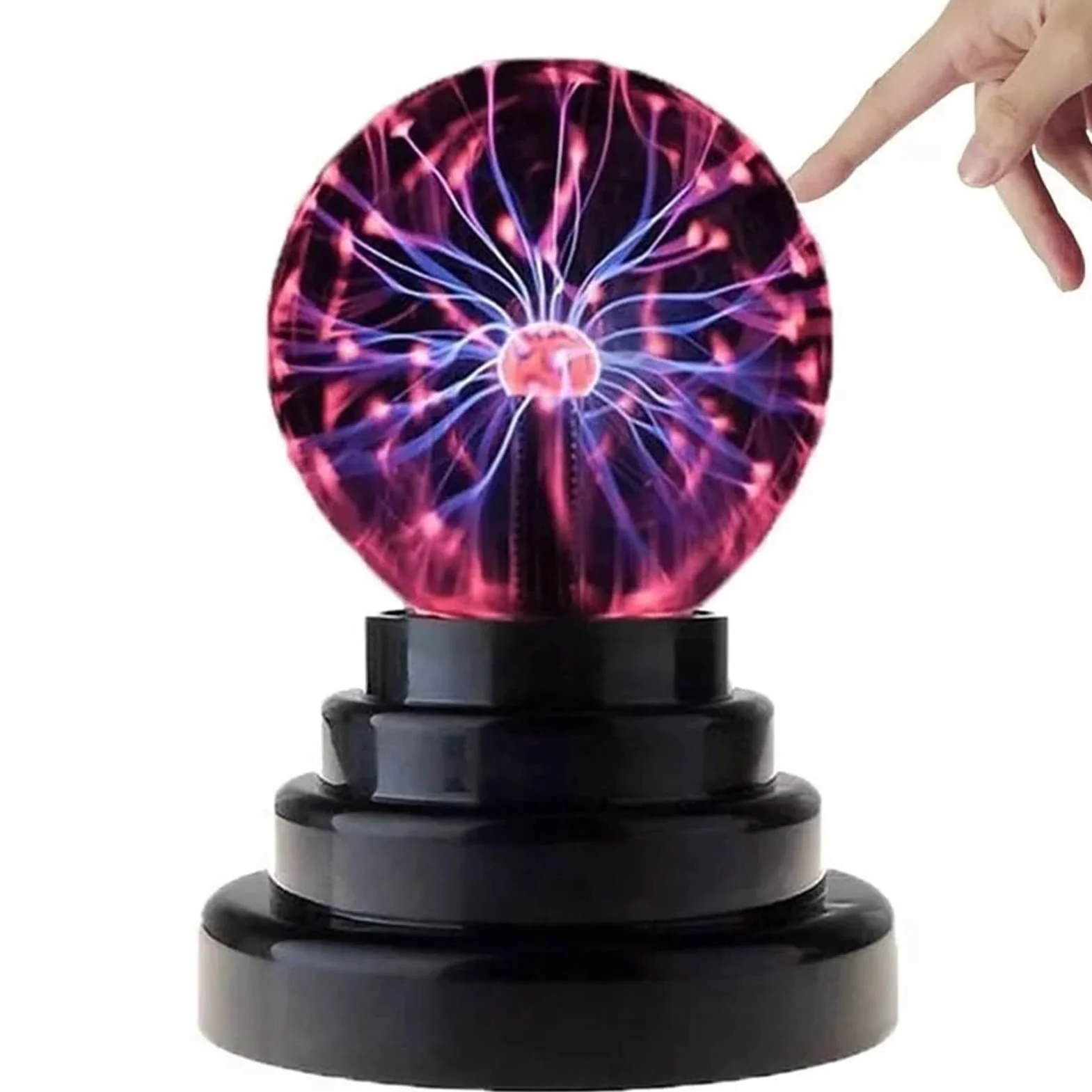mumisuto Sfera al Plasma, 3 Pollici Lampada a Sfera al Plasma Magica, Magia Luce Rossa Touch Sensitive Novità Luce a Sfera per Feste Decorazioni, Regalo per Feste per Bambini, Casa, Natale