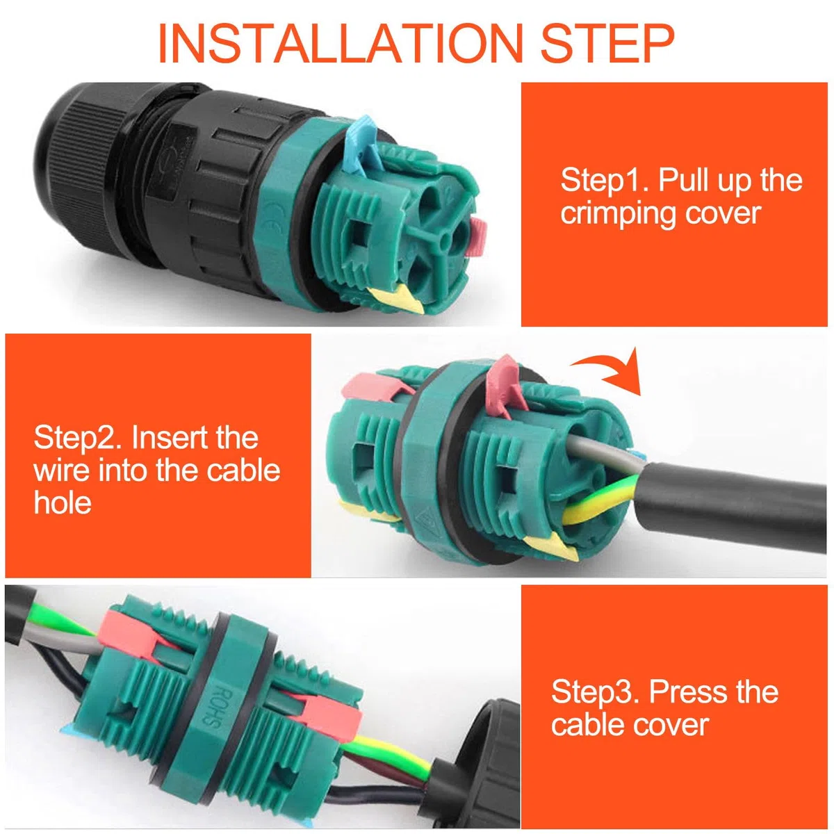 Fousenuk 4 Pezzi Connettori Elettrici Impermeabili, Connettore Stagno, Scatola di Giunzione, Manicotto di Collegamento Cavo, Cassetta Derivazione Stagna per Diametro Cavo 5-9 MM, 9-12MM