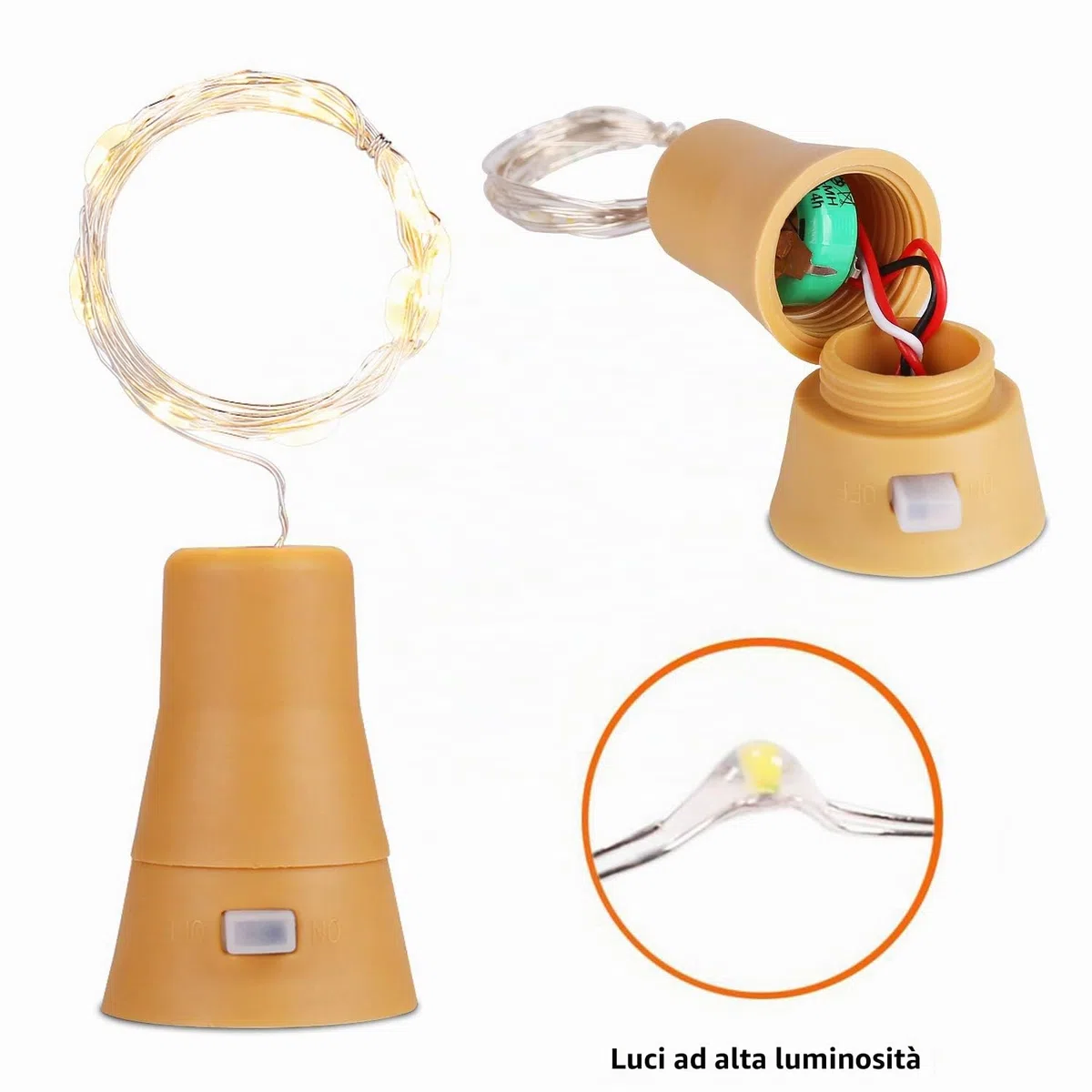 Solare Luci Stringa per Bottiglia di Vino, ALED LIGHT 10 Pack Bianco Caldo Luci Solari Lights LED Lampade Filo di Rame Catena Luminosa Luce Decorazione Interni Esterni per Festa Matrimonio DIY Regalo