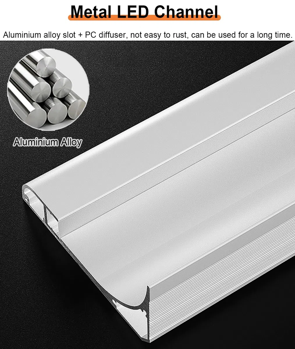 Listello per battiscopa per interni, copertura multiuso per pavimento/parete, 11 m, kit di sistema di illuminazione a soffitto senza barra LED