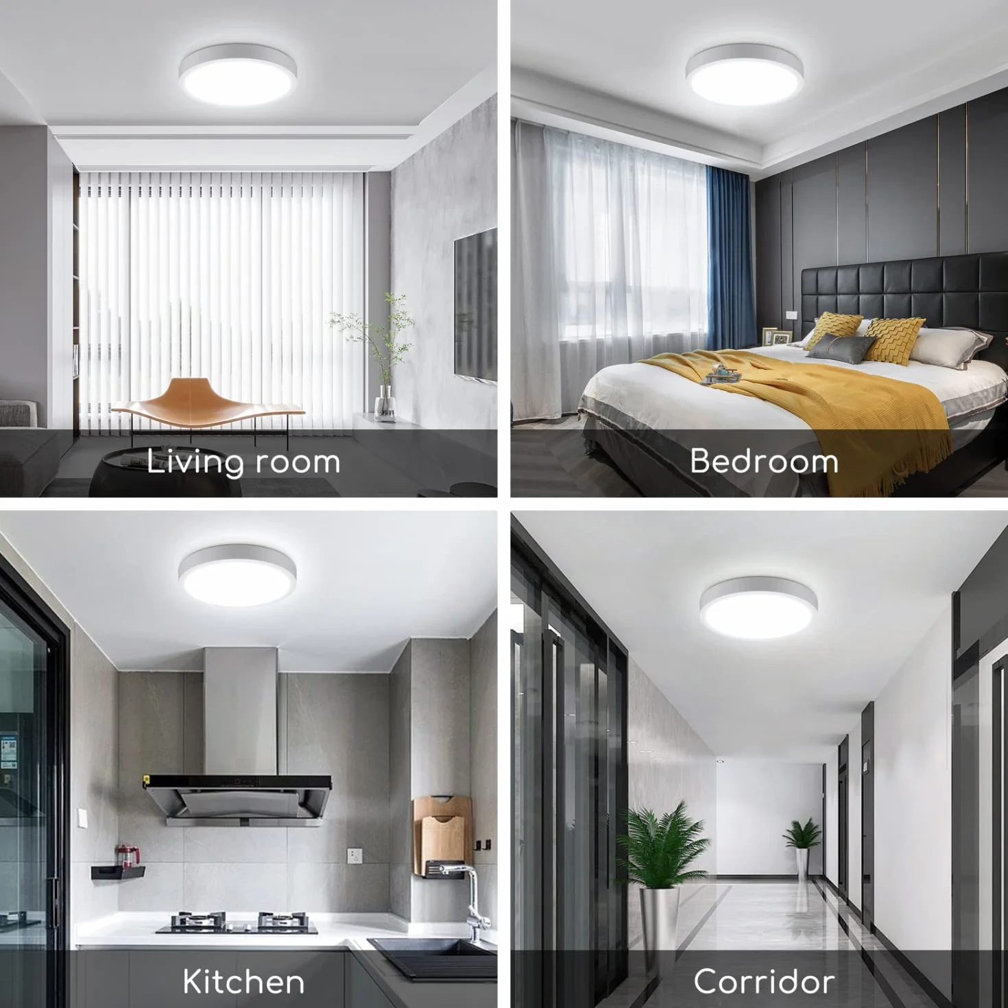 Aigostar Plafoniera LED Soffitto Moderna, 24W Equivalente a 162W, Ø28.5cm,2700LM alta luminosità, Lampada da Soffitto LED 6500K Luce bianca fredda,per Soggiorno, Camera da Letto, Cucina, Balcone