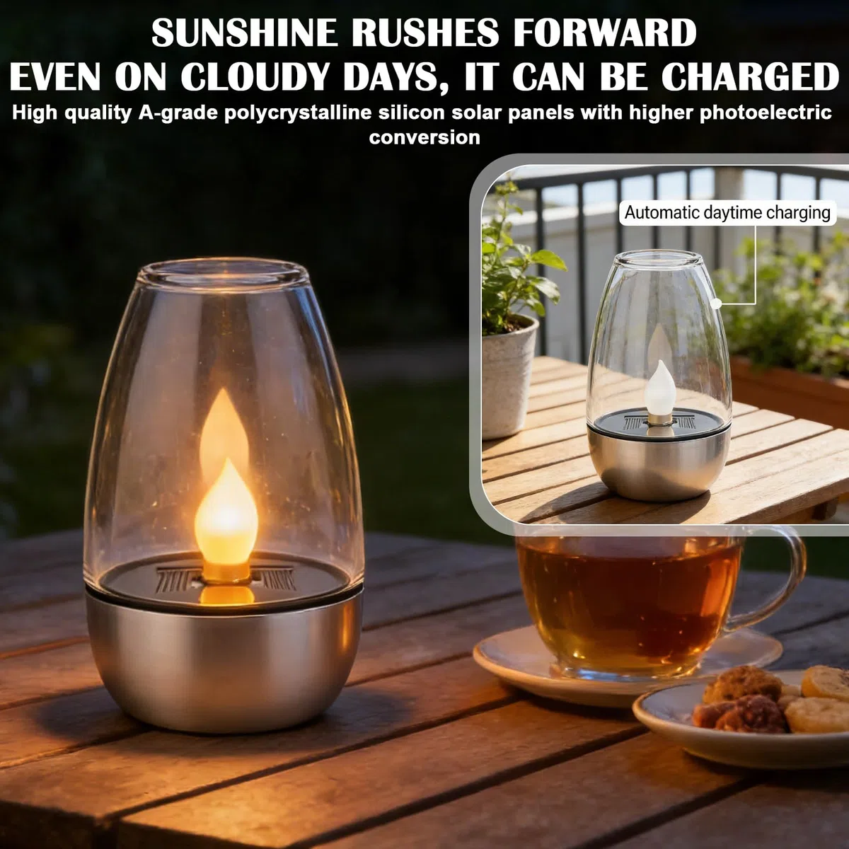 6 candele a LED a energia solare, per esterni, con fiamma a candela, per esterni, resistenti alle intemperie, per giardino, terrazza, balcone, decorazione, bianco caldo