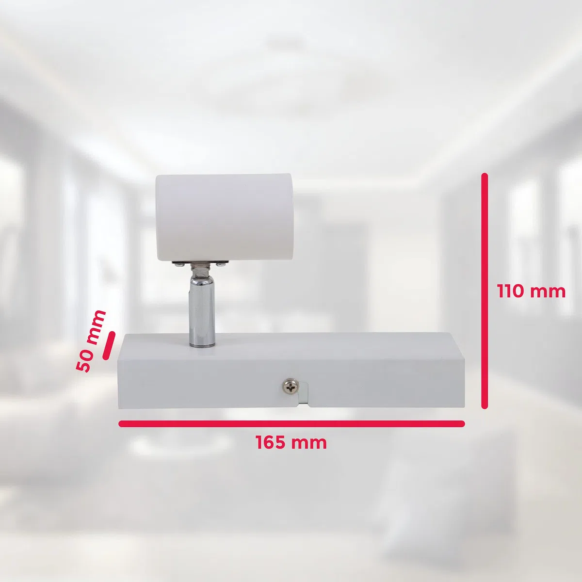 B.K.Licht Lampada da parete orientabile in metallo bianco, adatta per 1 lampadina E27 non inclusa max. 60W, applique da muro per salotto o sala, faretto stile industriale per entrata o scale IP20