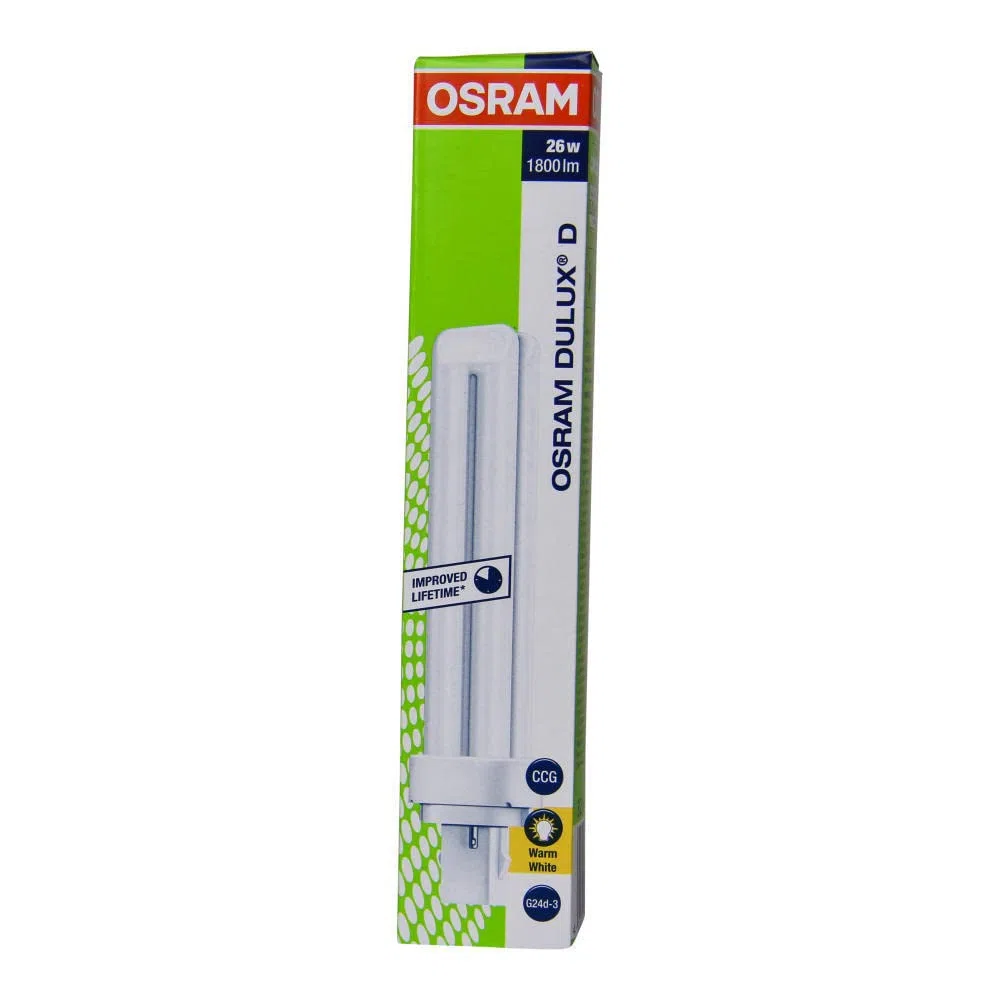 OSRAM Lampada fluorescente compatta Dulux D, 26 Watt, G24d-3 VE = 1