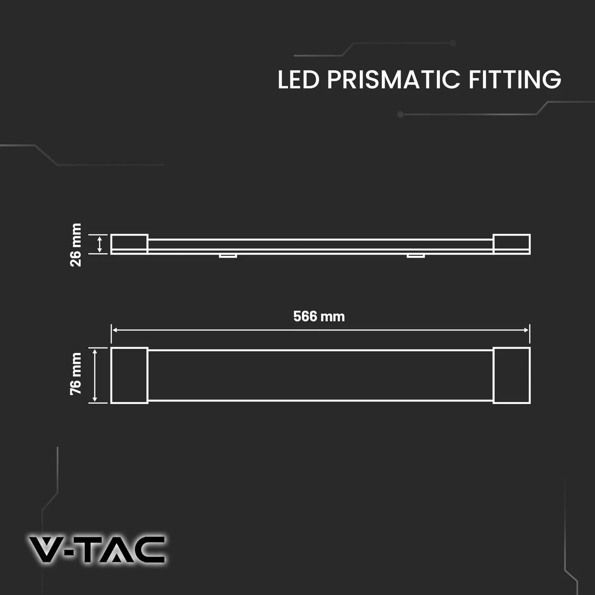 V-TAC 2x Plafoniera LED Lineare da Soffitto 60 CM - 20W - Chip Samsung - Lampada Rettangolare 2400 Lumen IP20 per Parete, Garage, Negozio - Tubo LED - Luce Bianca Naturale 4000K