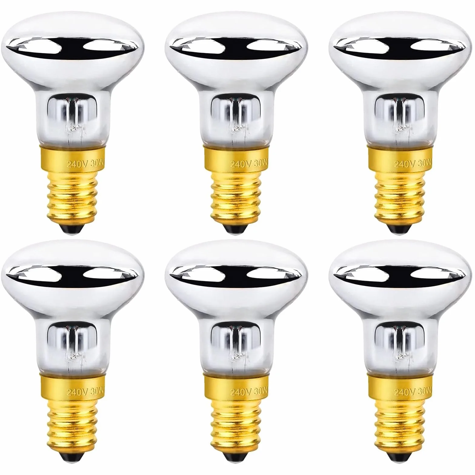 6 Pezzi Lava Lampadina E14 30W R39 Lampadina a Incandescenza, Luce Calda 2700K, 340LM, AC 230V, Filamento R39 Attacco Piccolo per Lavalamp, Lampade a Lava, Lampada Vulcano, Lampada Bolle
