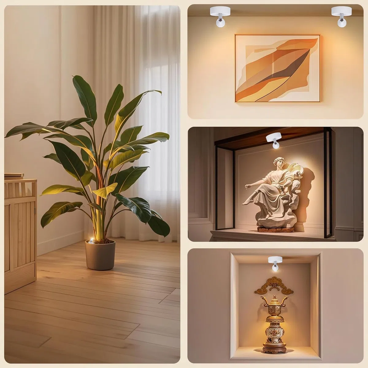 Luci d'accento a LED per interni, alimentate a batteria, mini fari mobili, per mostre d'arte, luci telecomandate, illuminano la zona di vegetazione