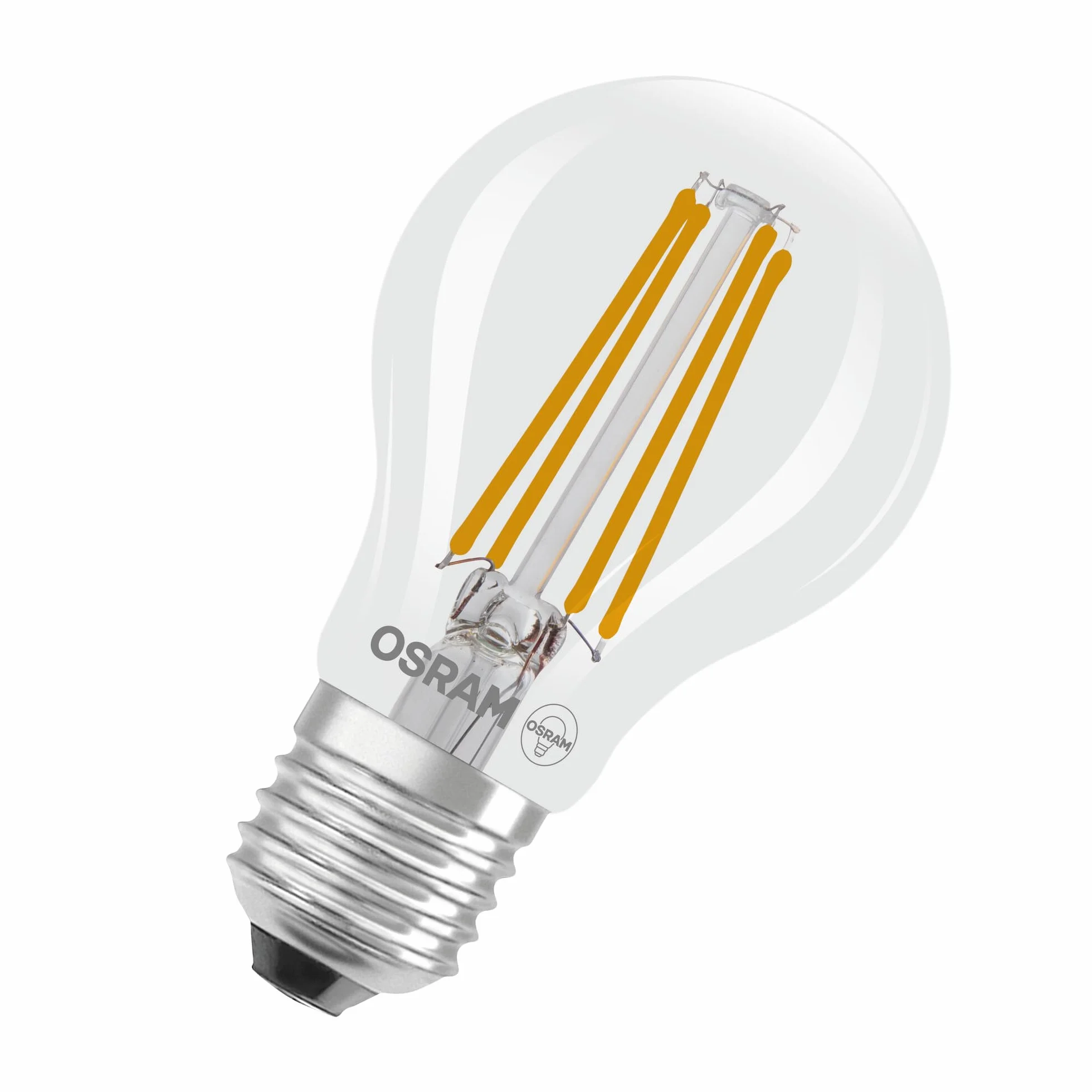 OSRAM Lampade LED ad alta efficienza con classe di efficienza energetica A, Confezione vantaggiosa con 5 lampadine, sostituzione 60W, bianco caldo (2700K), E27, vetro a filamento
