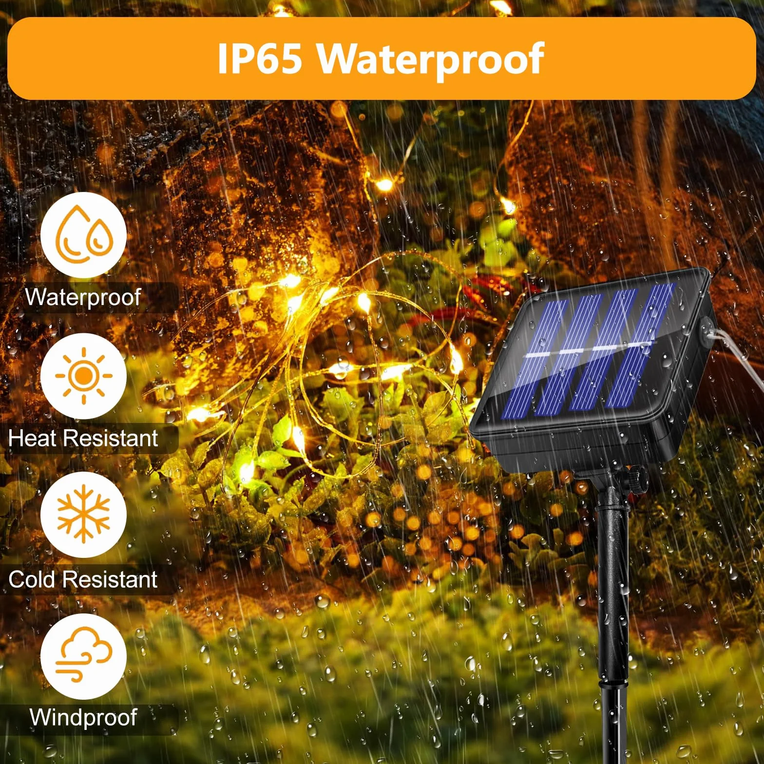2 Pezzi Luci Solari Esterno, 12M+2M 120LED Catena Luminosa Esterno Solare, 8 Modalità, IP65 Impermeabile Filo di Rame, Decorazione per Giardino, Cortile, Patio, Albero, Natale(Bianco Caldo)
