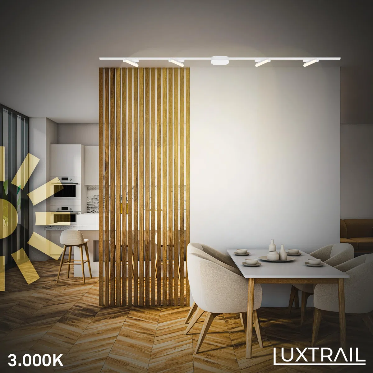 BRILONER - Sistema a binario Luxtrail LED Tracklight, Bianco caldo, Orientabile, Accessori, Spot LED, Faretto, Spot da soffitto, Lampade, Lampada da soffitto, Plafoniera, 130 mm, Bianco