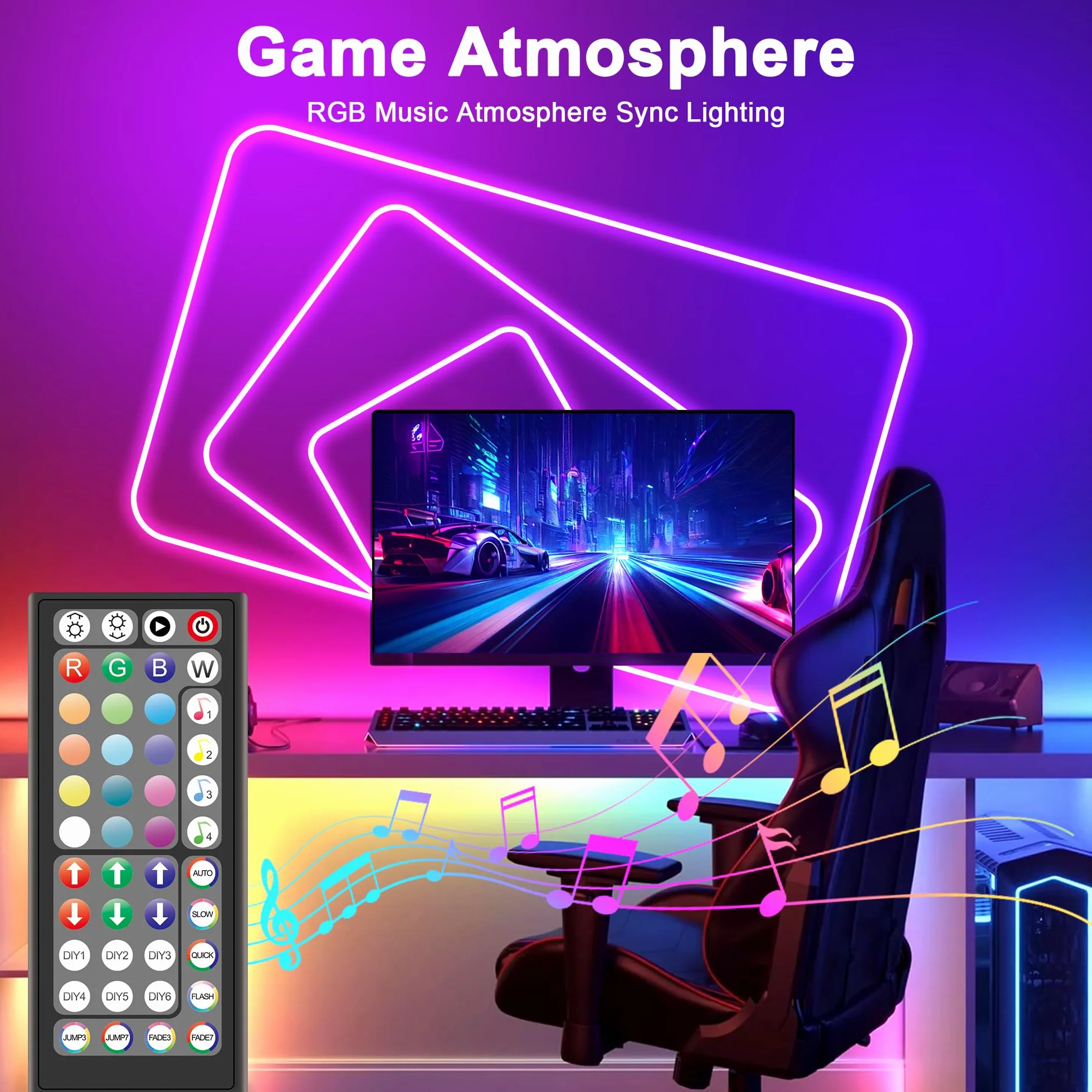 Macchiatto Neon LED Striscia 5M, DIY RGB Striscia LED Camera con App/Telecomando, Sync Musica, Impermeabile per Interni, Esterni, Decorazione Camera da Letto Gaming