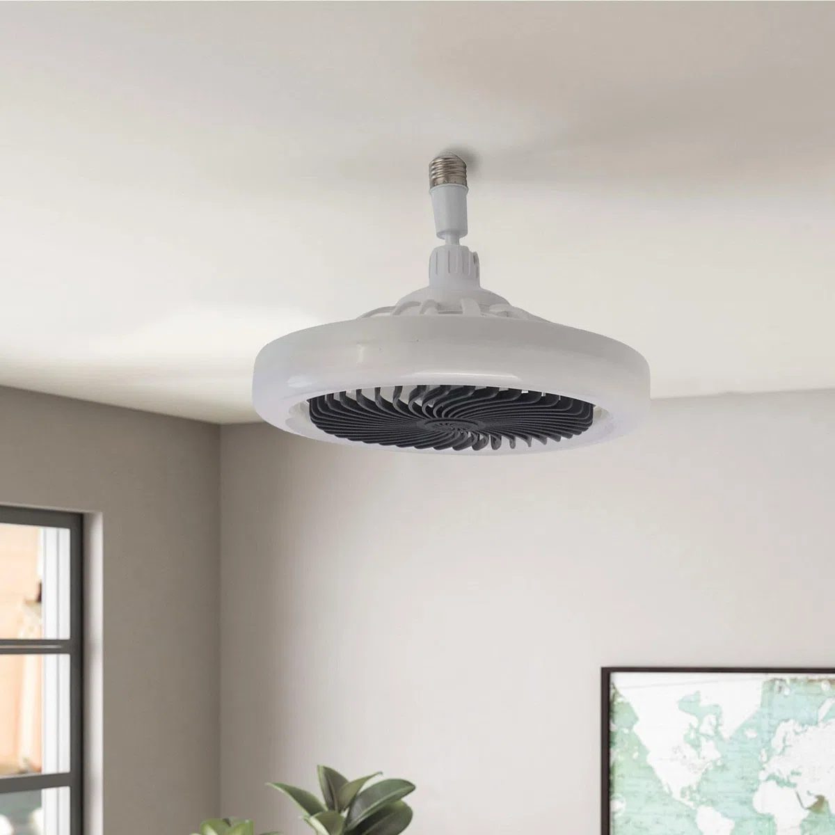Lampadina a vite E27 con controllo remoto, ventilatore a LED regolabile per maggiore comfort e convenienza (bianco)