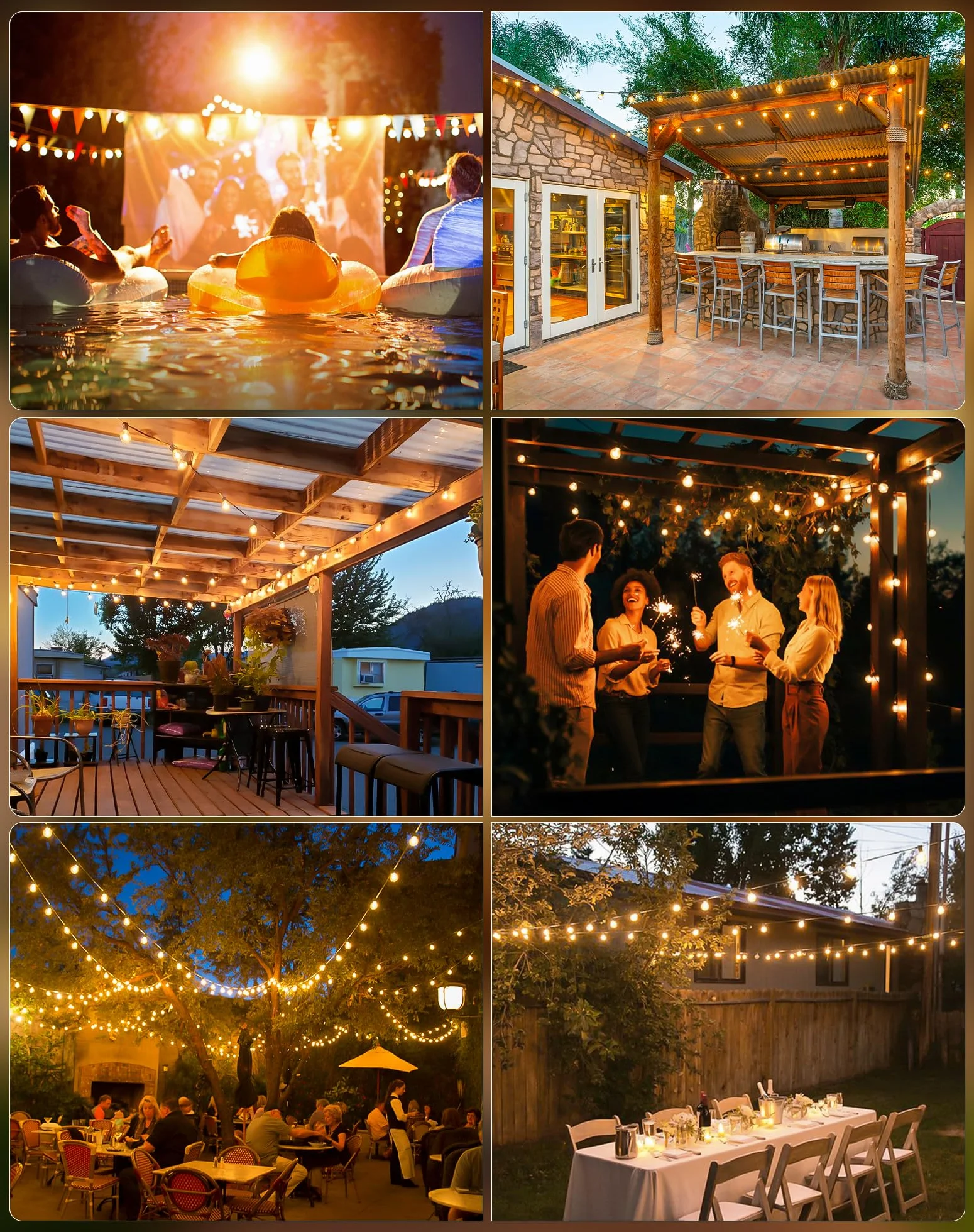Catena Luminosa Esterno Luci-Giardino 9M - 30Ft G40 Luci da Esterno Gazebo LED Lampadine Terrazzo Filo Lucine Impermeabile lampade Giardino Interno Fila Luminosa per Balcone Bianco Caldo