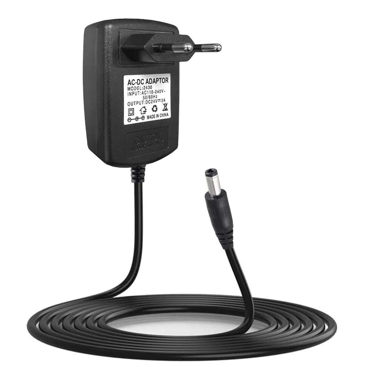 KSIBNW Trasformatore Alimentatore Universale DC 24V 3A, 72W Adattatore di Alimentazione AC 110-240V 50/60HZ Alimentatore Switching 3000mA Max Adattatore Caricatore per Striscia LED, Nero