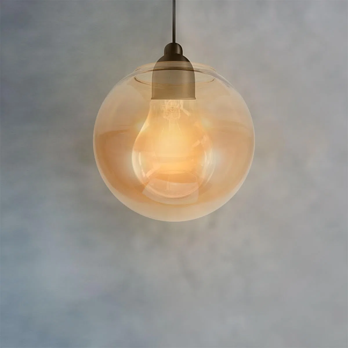 SHINEOFI Paralume Vetro Sfera Ambra 150 MM Diametro Foro 70 MM per Lampadari Ricambio Uso Interno