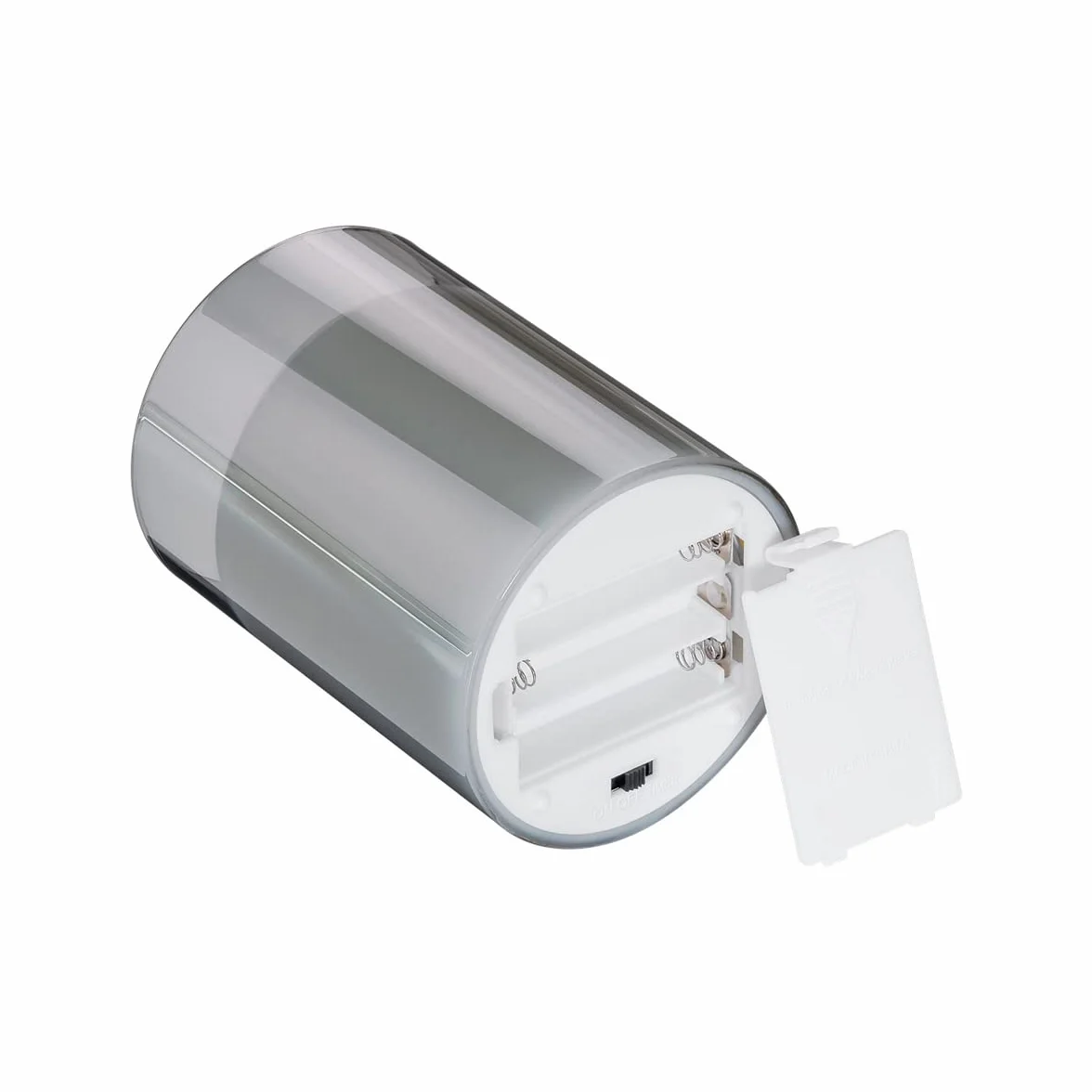 Goobay 60370 - Candela a LED in vera cera, altezza 10 cm, senza fiamma, con timer, colore grigio