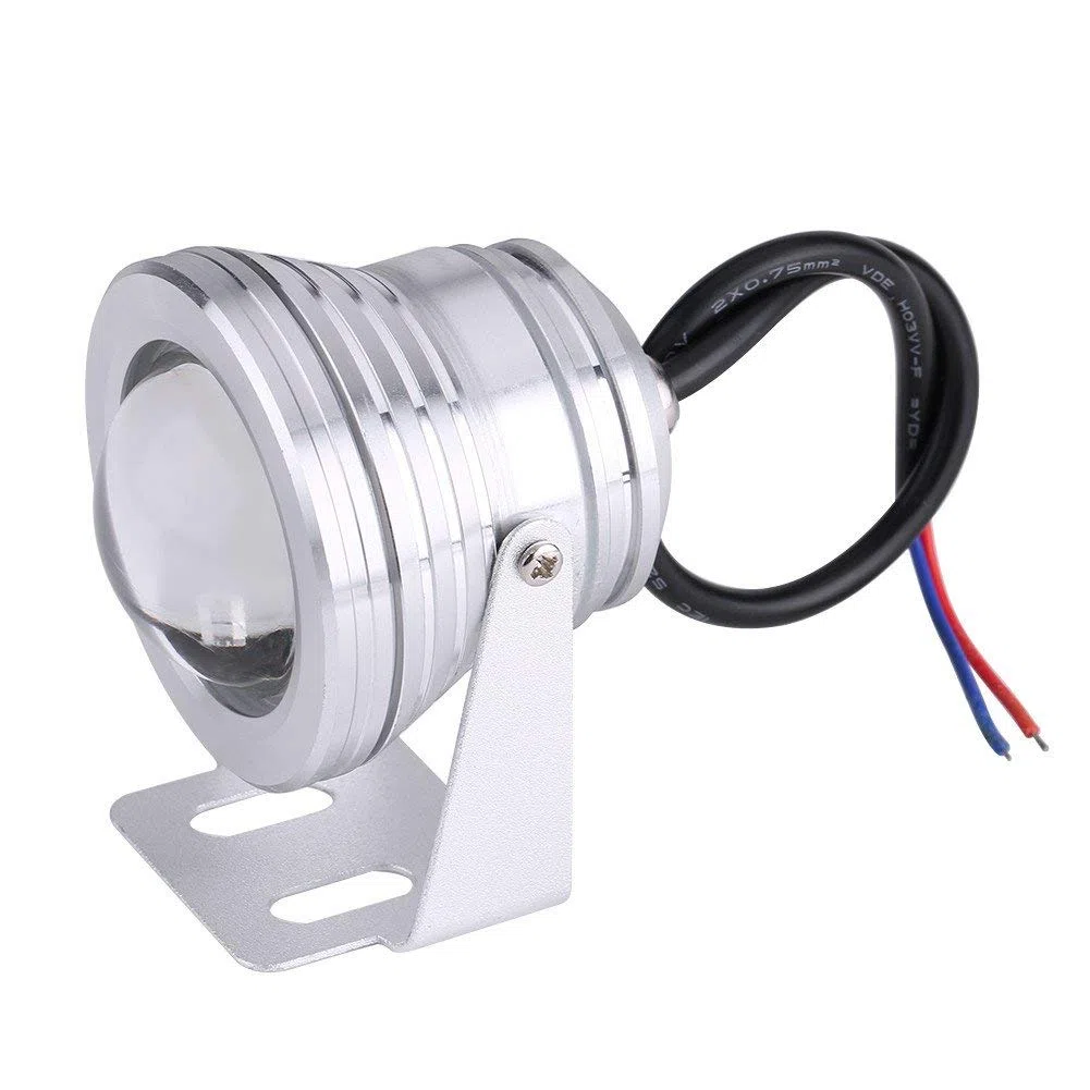 faretti 12v + Luce Subacquea Impermeabile Dell'Acquario Dello Stagno Del Punto Dell'Acquario 10W 12V RGB LED Della Barca Marina(Bianco argenteo)