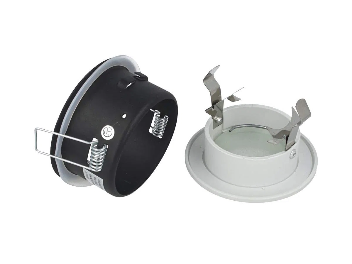 LEDLUX 2 Pezzi Porta Faretto Impermeabile, Porta Faretti da Incasso GU10 MR16, IP54 Per Luci Incasso Da Bagno e Esterno (Rotondo, Bianco)