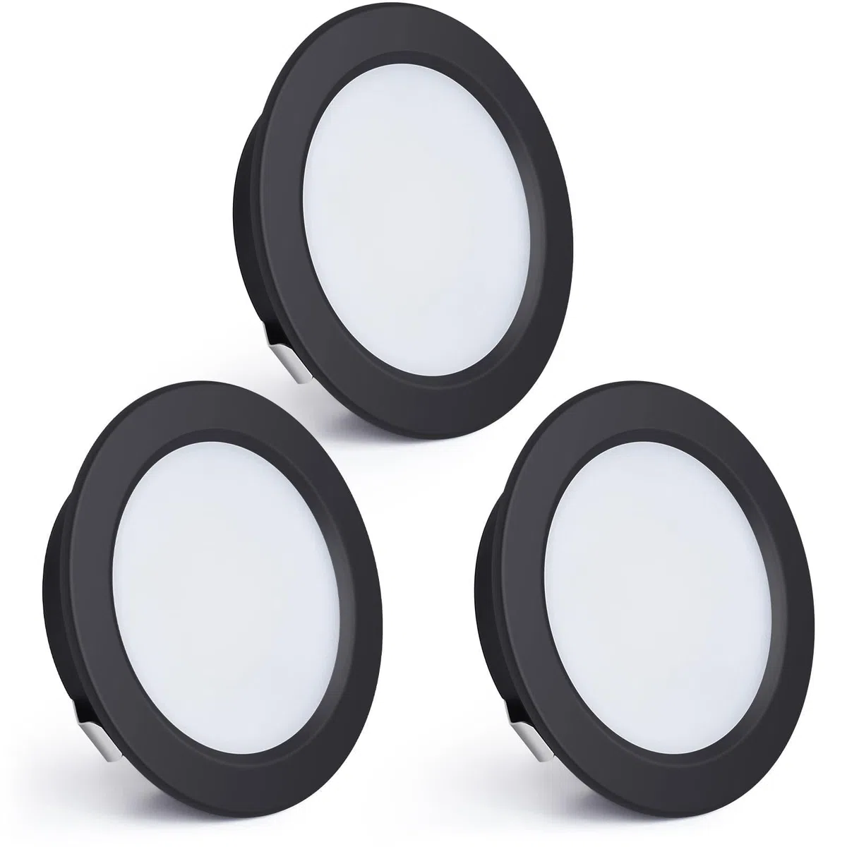 KYOTECH Faretti da Incasso a LED 230V, 4W 440LM Faretti LED da Soffitto Ultrapiatti 16mm 4000K Bianco Neutro Foro 55-60mm per Cucina, Soggiorno, Camera da Letto, Nero, Set da 3