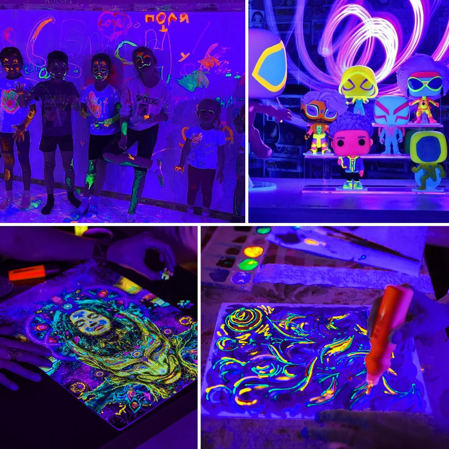Luce Nera UV 10W - Striscia LED da 31 cm, Lampada a Luce Nera per Discoteca, Festa Luminosa, Decorazione di Halloween, Illuminazione Scenica - Confezione da 2