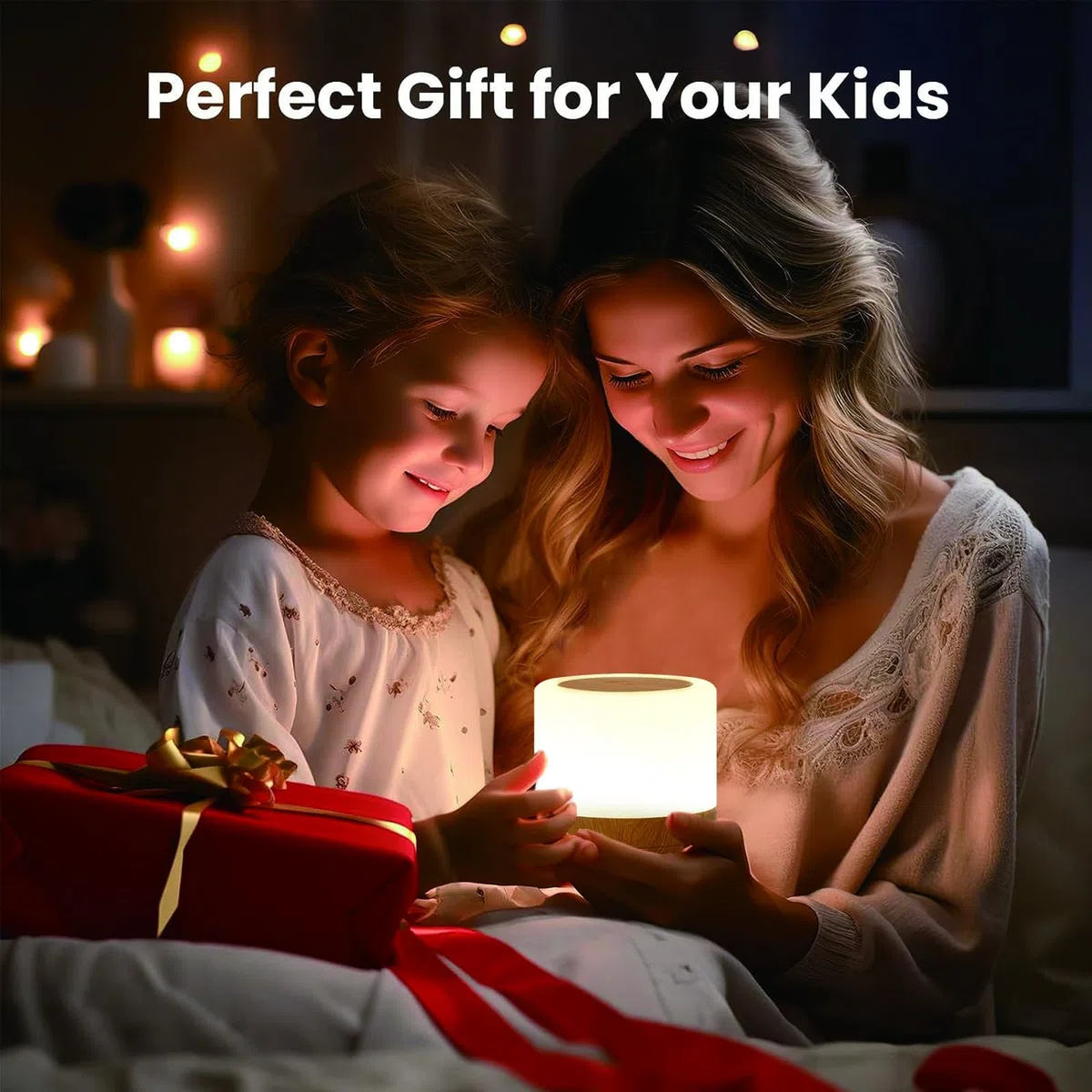 LED Luce Notturna Bambini, MINI Lampada da Comodino Touch Dimmerabile con 13 Colori, Luminosità Regolabile Telecomando, per Camera da Letto Cameretta dei Bambini