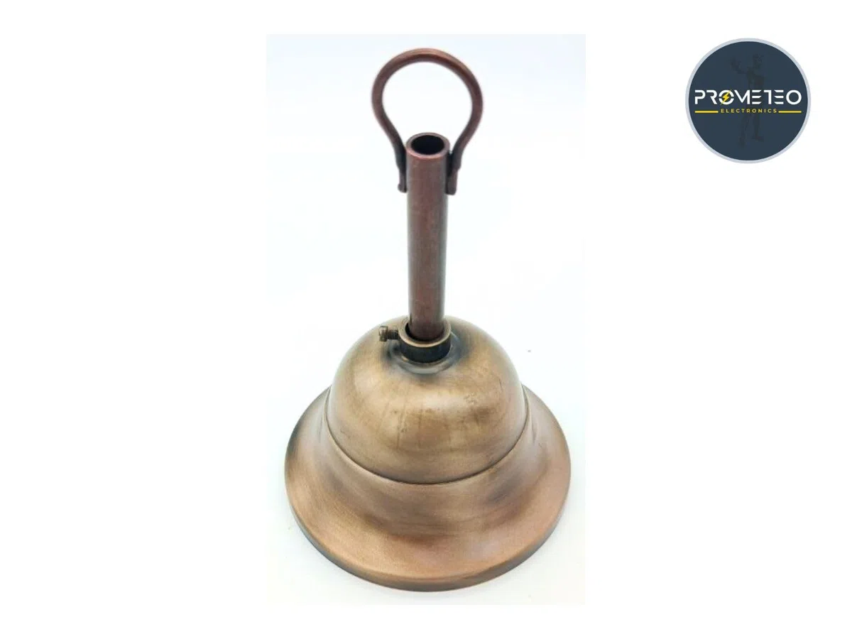 prometeo electronics Kit sospensione con rosone bronzo antichizzato diametro 90mm con gancio e puntale