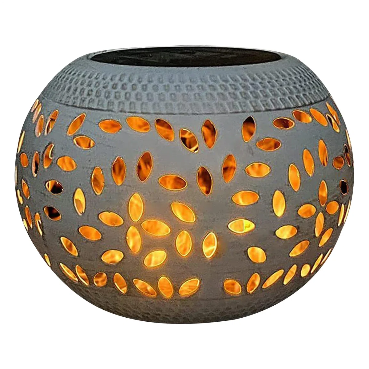 Garden Hollow Vintage Metal Solar Lantern, Decorazioni da tavolo a LED a energia solare impermeabile