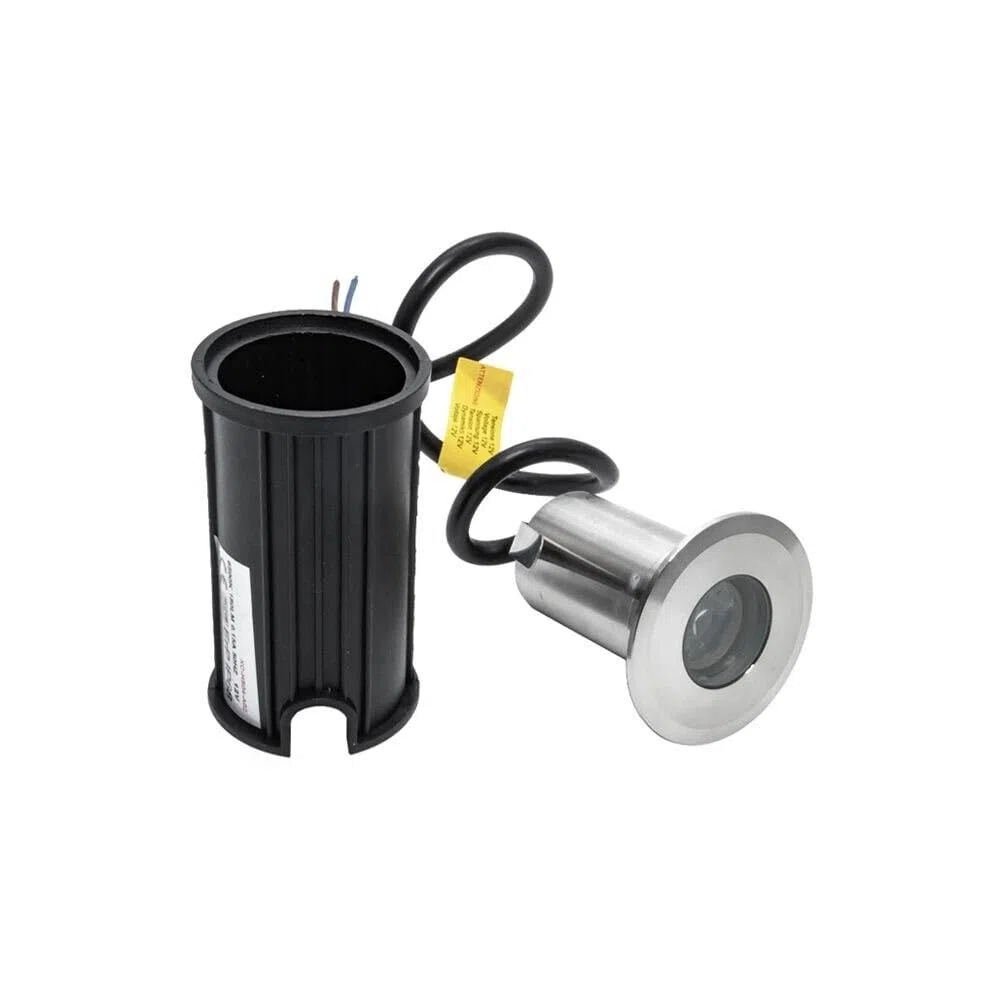 Faretto LED segnapasso calpestabile Interrato IP68 1W 12V 90lm per esterni bordo piscina giardino vialetti (Luce fredda 6500K)