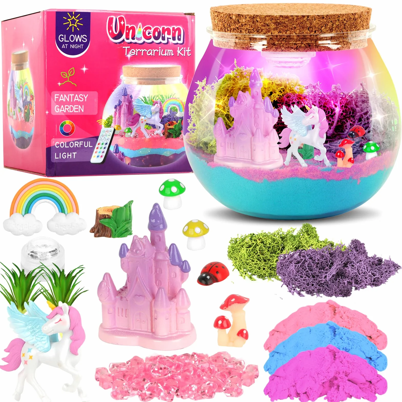 Withosent Unicorno Luce Notturna Bambini, DIY Kit Lavoretti Creativi per Bambini, Lampada Unicorno Con Telecomando, Unicorni Bambina Regalo Lavoretti per Ragazze Ragazzi di 3 4 5 6 7 8 anni