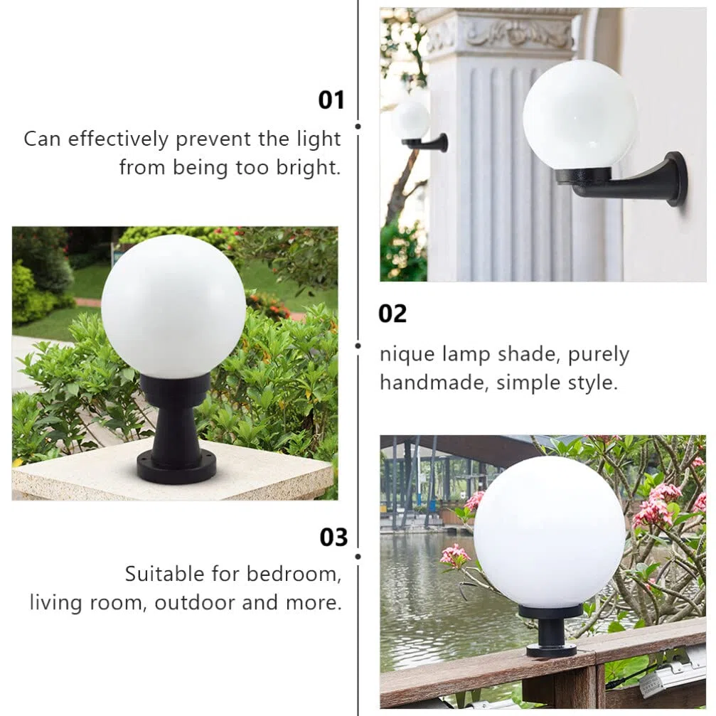 Housoutil Acrilico Globo Lampada Ombra 20 Centimetri Sfera Rotonda Paralume Sfera Ombra Palo Della Lampada Ombra Di Plastica Globo Di Luce Lampadine Copre Apparecchi Di Illuminazione