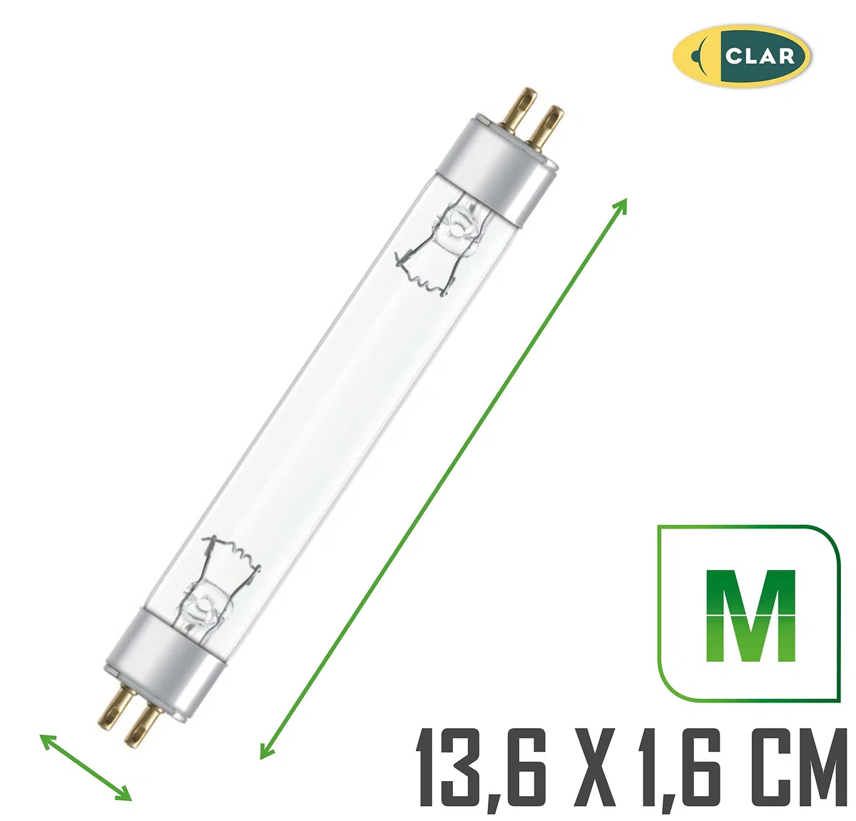CLAR Sterilizzatore UV 4W, Lampade Germicide uv-c, UV Germicida, Lampada Uv Acqua, 4 Watts T5, Pack 2