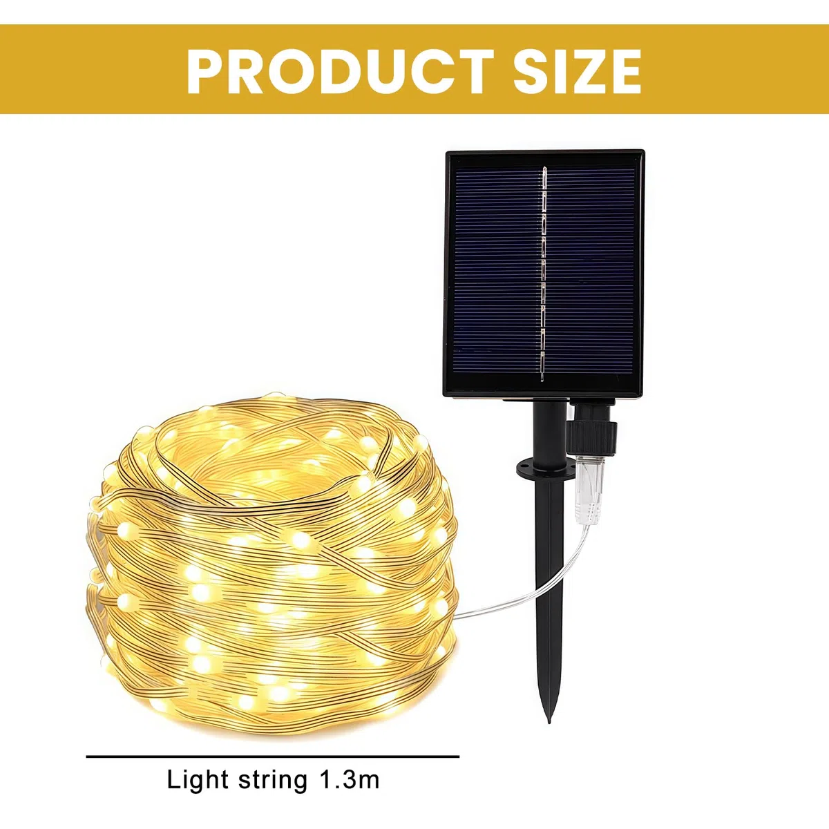 BORDEAG Catena luminosa solare per ombrellone, 104 LED, luci per ombrelloni con telecomando, esterno