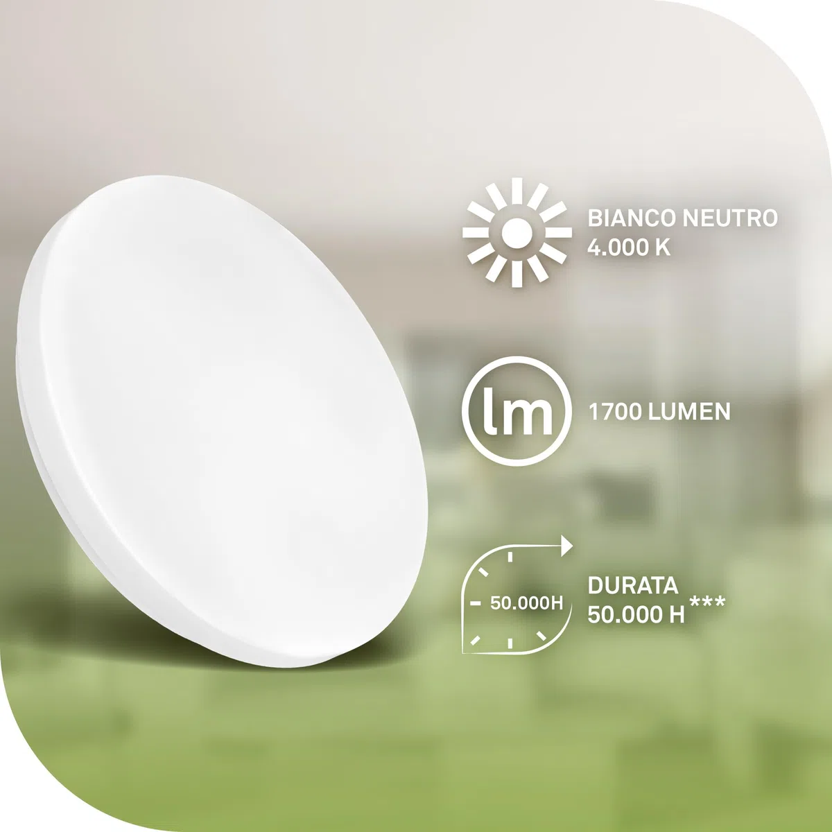 BRILONER - Plafoniera con luce bianca neutra, CEE A sorgente luminosa, 8W, 1700lm, lampada soffitto, plafoniera soffitto, plafoniere, lampadario, 29 x 6 cm, bianco