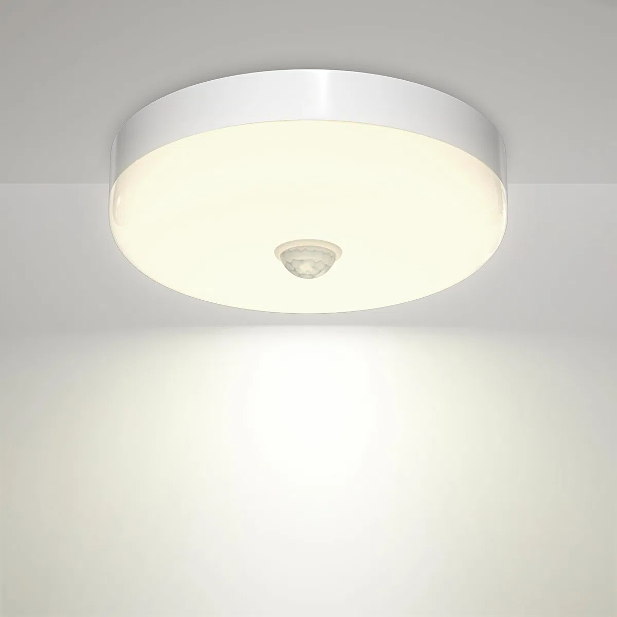 Plafoniera con Sensore di Movimento,15W Rotonda Lampada LED Soffitto Pannello Interno Plafoniere Sensore Bianco Naturale 4000K,IP56 Impermeabile per Scala Interna Esterna Garage Corridoio