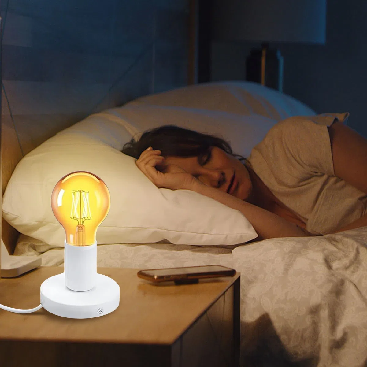 2 lampade da scrivania E27, portalampada con interruttore, portalampada E27, con cavo di alimentazione da 1,8 m, base per lampada da tavolo con spina europea, per camera da letto
