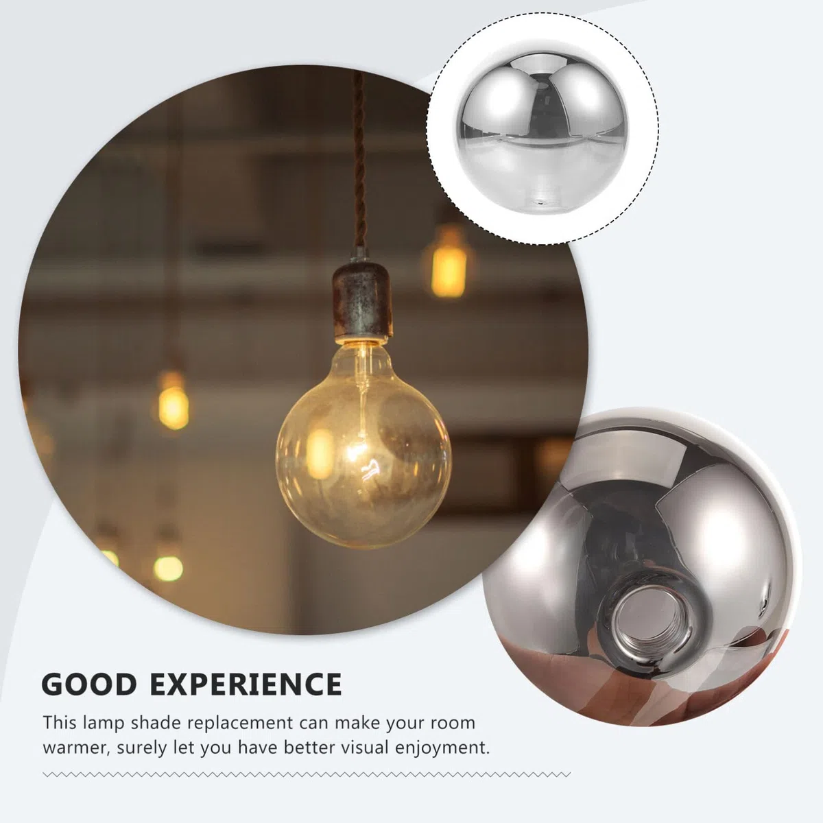 Gadpiparty Paralume Sferico in Vetro Fumé 4.72In Ricambio Per Lampadario G9 Paralume Decorativo Per Lampada a Sospensione Protezione Luce Diretta Per Interni Soggiorno Camera