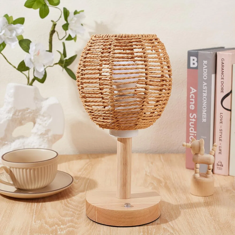 BENECREAT Sostituzione di Piccole Tende Boho, Paralume In Corda di Carta Marrone, Paralume Retrò per Lampada Da Terra, Lampadario, Lampada Da Scrivania, Applique Da Parete